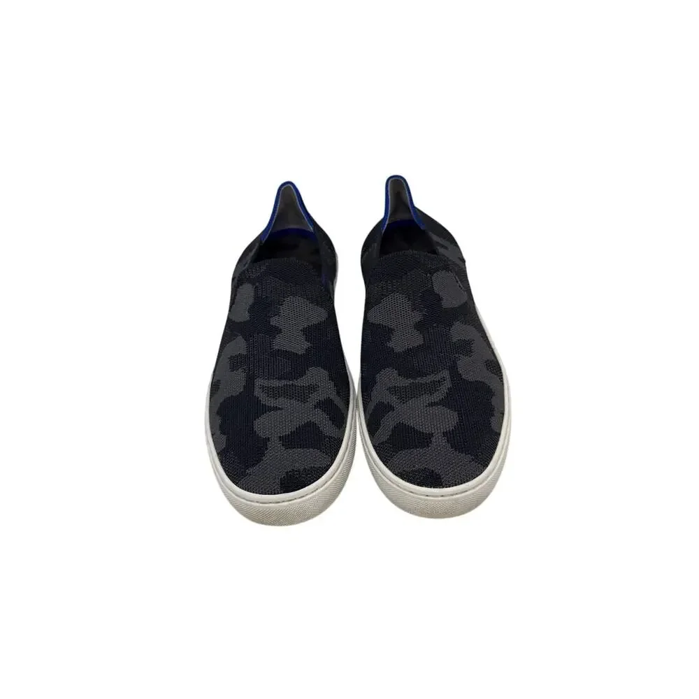 Rothy's Shoes Original Slip On Shoes Black Gray Camo Sneakers Size Women's 9.5